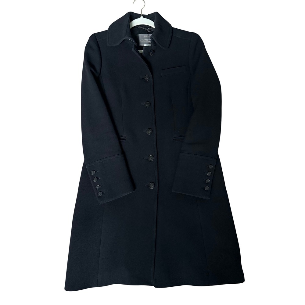 J.Crew Lady Coat Black Italian Double Cloth Wool Thinsulate 6 RN77388